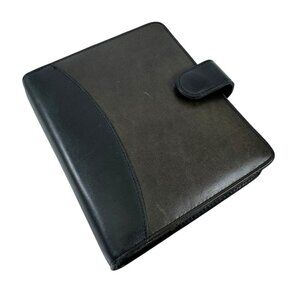 Franklin Quest Compact Planner 6 Ring Leather Binder Personal Organizer USA